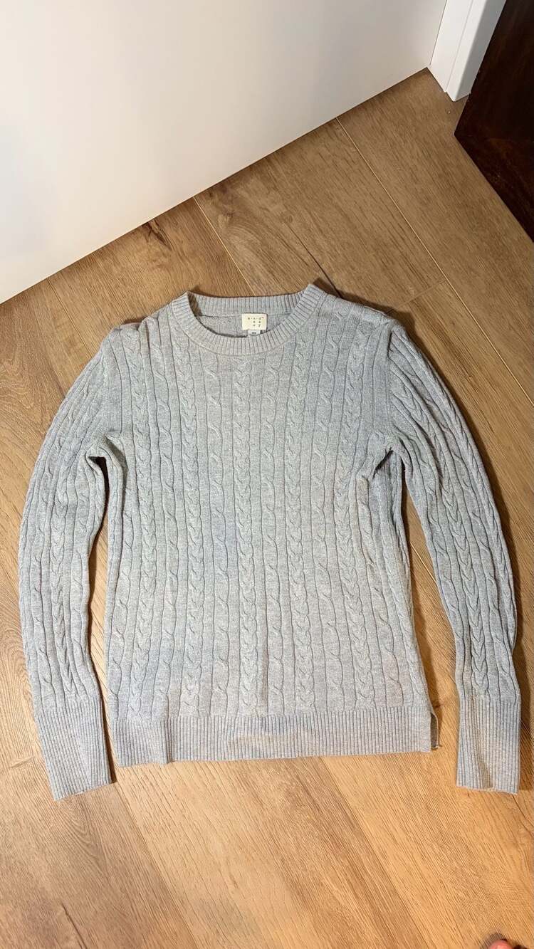 A New Day Cable Knit Crewneck Sweater Size XS Gray